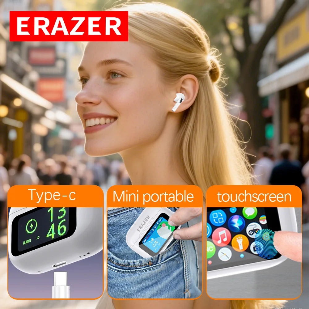 ERAZER ANC Wireless Earbuds with Smart Touch Screen