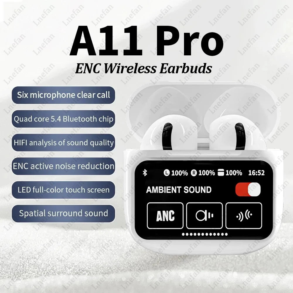 A11 Pro Wireless Earbuds with Smart LCD Display